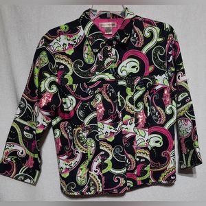 PATRICK CHRISTOPHER Paisley Crop Jacket size medium EUC